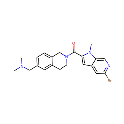 CN(C)Cc1ccc2c(c1)CCN(C(=O)c1cc3cc(Br)ncc3n1C)C2 ZINC000299823888