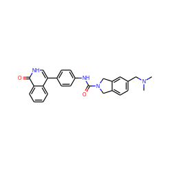 CN(C)Cc1ccc2c(c1)CN(C(=O)Nc1ccc(-c3c[nH]c(=O)c4ccccc34)cc1)C2 ZINC000167225822