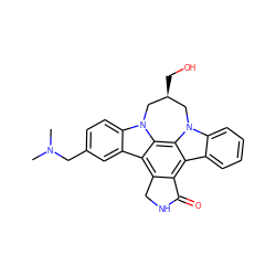 CN(C)Cc1ccc2c(c1)c1c3c(c4c5ccccc5n5c4c1n2C[C@@H](CO)C5)C(=O)NC3 ZINC000028819519