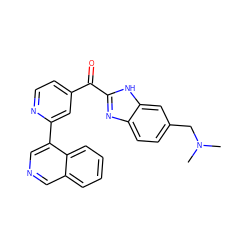 CN(C)Cc1ccc2nc(C(=O)c3ccnc(-c4cncc5ccccc45)c3)[nH]c2c1 ZINC000113152453