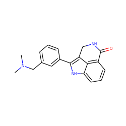 CN(C)Cc1cccc(-c2[nH]c3cccc4c3c2CNC4=O)c1 ZINC000013491970