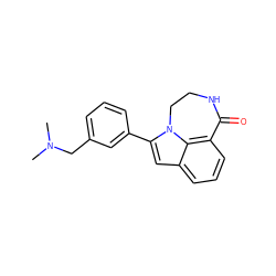 CN(C)Cc1cccc(-c2cc3cccc4c3n2CCNC4=O)c1 ZINC000003832205