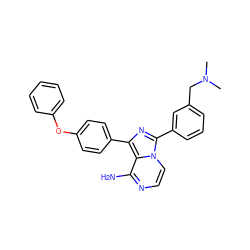 CN(C)Cc1cccc(-c2nc(-c3ccc(Oc4ccccc4)cc3)c3c(N)nccn23)c1 ZINC000096168191