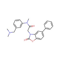 CN(C)Cc1cccc(N(C)C(=O)Cn2c(=O)oc3ccc(-c4ccccc4)cc32)c1 ZINC000084732540