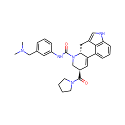 CN(C)Cc1cccc(NC(=O)N2C[C@H](C(=O)N3CCCC3)C=C3c4cccc5[nH]cc(c45)C[C@H]32)c1 ZINC000072177013