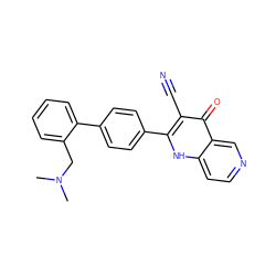 CN(C)Cc1ccccc1-c1ccc(-c2[nH]c3ccncc3c(=O)c2C#N)cc1 ZINC000073295811