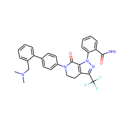 CN(C)Cc1ccccc1-c1ccc(N2CCc3c(C(F)(F)F)nn(-c4ccccc4C(N)=O)c3C2=O)cc1 ZINC000014950561