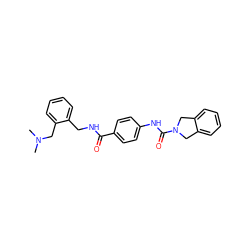 CN(C)Cc1ccccc1CNC(=O)c1ccc(NC(=O)N2Cc3ccccc3C2)cc1 ZINC000166967011