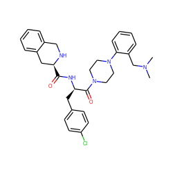 CN(C)Cc1ccccc1N1CCN(C(=O)[C@@H](Cc2ccc(Cl)cc2)NC(=O)[C@H]2Cc3ccccc3CN2)CC1 ZINC000027860502