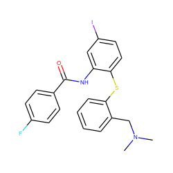 CN(C)Cc1ccccc1Sc1ccc(I)cc1NC(=O)c1ccc(F)cc1 ZINC000040950082