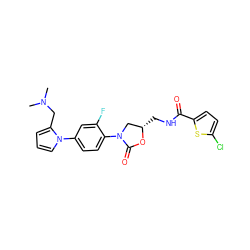 CN(C)Cc1cccn1-c1ccc(N2C[C@H](CNC(=O)c3ccc(Cl)s3)OC2=O)c(F)c1 ZINC000299864530