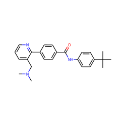 CN(C)Cc1cccnc1-c1ccc(C(=O)Nc2ccc(C(C)(C)C)cc2)cc1 ZINC000038149564