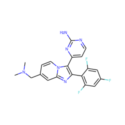 CN(C)Cc1ccn2c(-c3ccnc(N)n3)c(-c3c(F)cc(F)cc3F)nc2c1 ZINC000028963831