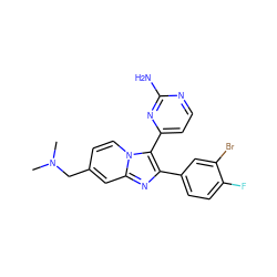 CN(C)Cc1ccn2c(-c3ccnc(N)n3)c(-c3ccc(F)c(Br)c3)nc2c1 ZINC000028963811