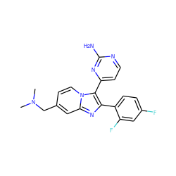 CN(C)Cc1ccn2c(-c3ccnc(N)n3)c(-c3ccc(F)cc3F)nc2c1 ZINC000028963826