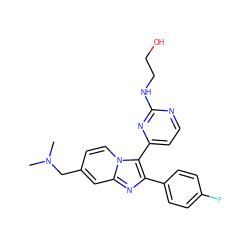 CN(C)Cc1ccn2c(-c3ccnc(NCCO)n3)c(-c3ccc(F)cc3)nc2c1 ZINC000028963449