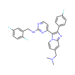 CN(C)Cc1ccn2c(-c3ccnc(NCc4cc(F)ccc4F)n3)c(-c3ccc(F)cc3)nc2c1 ZINC000028963632