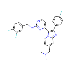 CN(C)Cc1ccn2c(-c3ccnc(NCc4ccc(F)c(F)c4)n3)c(-c3ccc(F)cc3)nc2c1 ZINC000028963675