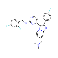 CN(C)Cc1ccn2c(-c3ccnc(NCc4ccc(F)cc4F)n3)c(-c3ccc(F)cc3)nc2c1 ZINC000028963623