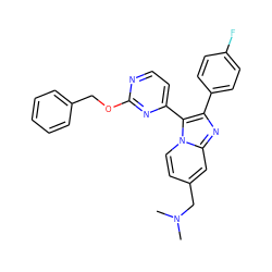 CN(C)Cc1ccn2c(-c3ccnc(OCc4ccccc4)n3)c(-c3ccc(F)cc3)nc2c1 ZINC000036161121