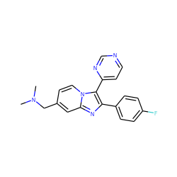 CN(C)Cc1ccn2c(-c3ccncn3)c(-c3ccc(F)cc3)nc2c1 ZINC000036160951