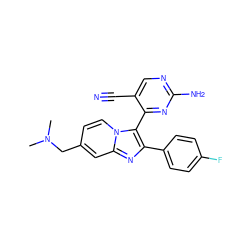 CN(C)Cc1ccn2c(-c3nc(N)ncc3C#N)c(-c3ccc(F)cc3)nc2c1 ZINC000028963796