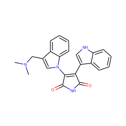 CN(C)Cc1cn(C2=C(c3c[nH]c4ccccc34)C(=O)NC2=O)c2ccccc12 ZINC000029125722