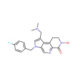 CN(C)Cc1cn(Cc2ccc(F)cc2)c2cnc3c(c12)CCN(O)C3=O ZINC000071317522