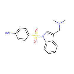 CN(C)Cc1cn(S(=O)(=O)c2ccc(N)cc2)c2ccccc12 ZINC000013553365