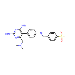 CN(C)Cc1nc(N)nc(N)c1-c1ccc(NCc2ccc(S(C)(=O)=O)cc2)cc1 ZINC000028572377