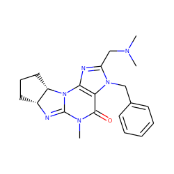 CN(C)Cc1nc2c(n1Cc1ccccc1)C(=O)N(C)C1=N[C@@H]3CCC[C@@H]3N12 ZINC000013763721