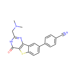 CN(C)Cc1nc2c(sc3ccc(-c4ccc(C#N)cc4)cc32)c(=O)[nH]1 ZINC000045286123