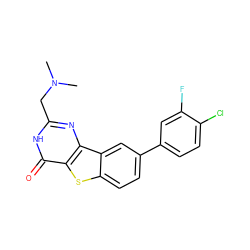 CN(C)Cc1nc2c(sc3ccc(-c4ccc(Cl)c(F)c4)cc32)c(=O)[nH]1 ZINC000045289062