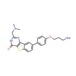 CN(C)Cc1nc2c(sc3ccc(-c4ccc(OCCCN)cc4)cc32)c(=O)[nH]1 ZINC000045300310