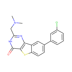 CN(C)Cc1nc2c(sc3ccc(-c4cccc(Cl)c4)cc32)c(=O)[nH]1 ZINC000045316946