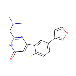 CN(C)Cc1nc2c(sc3ccc(-c4ccoc4)cc32)c(=O)[nH]1 ZINC000045288661