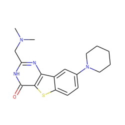 CN(C)Cc1nc2c(sc3ccc(N4CCCCC4)cc32)c(=O)[nH]1 ZINC000045285508