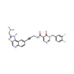 CN(C)Cc1nc2cnc3ccc(C#CCNC(=O)c4cncn(Cc5ccc(F)c(F)c5)c4=O)cc3c2n1C ZINC000169710284