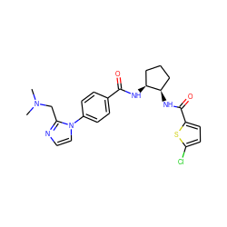 CN(C)Cc1nccn1-c1ccc(C(=O)N[C@H]2CCC[C@H]2NC(=O)c2ccc(Cl)s2)cc1 ZINC000028822894