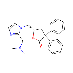 CN(C)Cc1nccn1C[C@@H]1CC(c2ccccc2)(c2ccccc2)C(=O)O1 ZINC000013651132