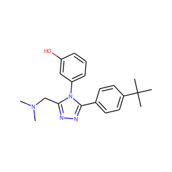 CN(C)Cc1nnc(-c2ccc(C(C)(C)C)cc2)n1-c1cccc(O)c1 ZINC000034659390