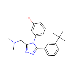 CN(C)Cc1nnc(-c2cccc(C(C)(C)C)c2)n1-c1cccc(O)c1 ZINC000035900172