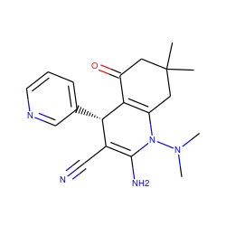 CN(C)N1C(N)=C(C#N)[C@H](c2cccnc2)C2=C1CC(C)(C)CC2=O ZINC000000458666