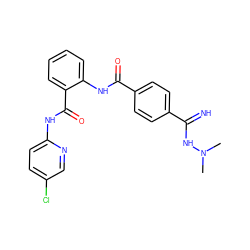 CN(C)NC(=N)c1ccc(C(=O)Nc2ccccc2C(=O)Nc2ccc(Cl)cn2)cc1 ZINC000040394836