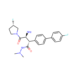 CN(C)NC(=O)[C@@H](c1ccc(-c2ccc(F)cc2)cc1)[C@H](N)C(=O)N1CC[C@H](F)C1 ZINC000014947794