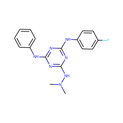 CN(C)Nc1nc(Nc2ccccc2)nc(Nc2ccc(F)cc2)n1 ZINC001772626400