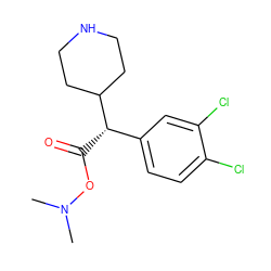 CN(C)OC(=O)[C@@H](c1ccc(Cl)c(Cl)c1)C1CCNCC1 ZINC000096914798