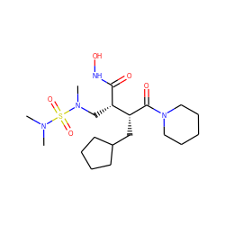 CN(C)S(=O)(=O)N(C)C[C@H](C(=O)NO)[C@@H](CC1CCCC1)C(=O)N1CCCCC1 ZINC000003820553