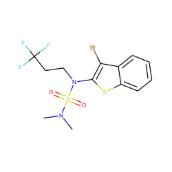 CN(C)S(=O)(=O)N(CCC(F)(F)F)c1sc2ccccc2c1Br ZINC000115230303