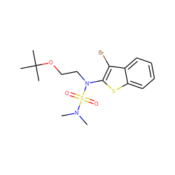 CN(C)S(=O)(=O)N(CCOC(C)(C)C)c1sc2ccccc2c1Br ZINC000115234081